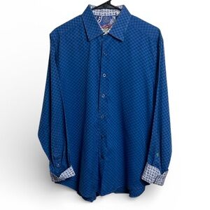 Robert Graham Men’s Blue Checkered Button Down Size Large